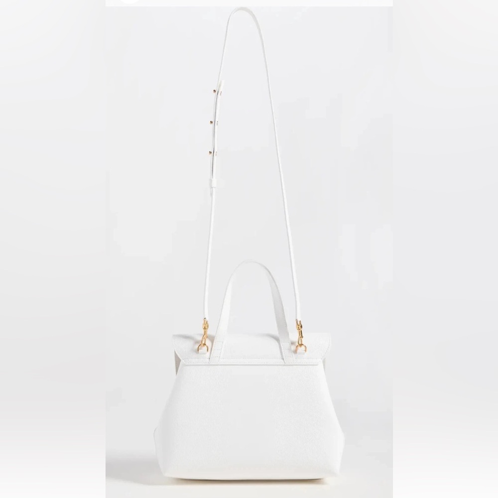Mansur Gavriel White Lady Bag Leather and Suede Crossbody Snake Embossed - Picture 4 of 10